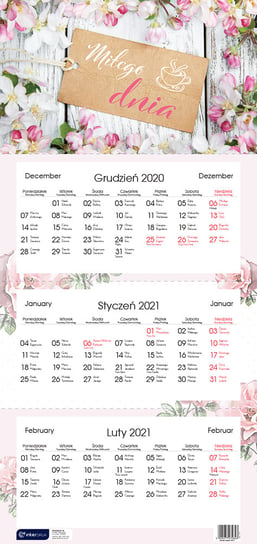 Kalendarz trójdzielny 2021, Kwiaty Interdruk