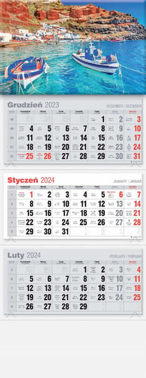 Kalendarz trójdzielny Lux 2024, mix wzorów Avanti