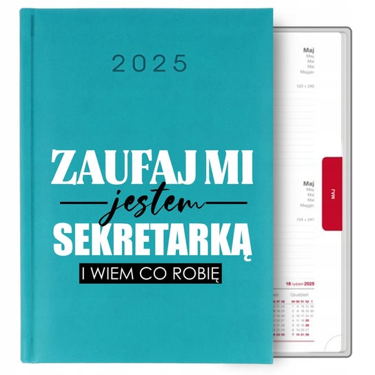 Kalendarz Turkusowy Terminarz Dzienny A5 2025 Prezent Dla Sekretarki Wzory Inna marka