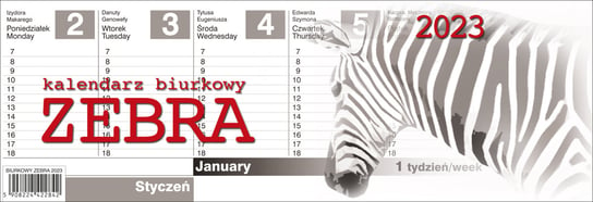 Kalendarz tygodniowy, 2023, Biurkowy, Zebra Parma Press