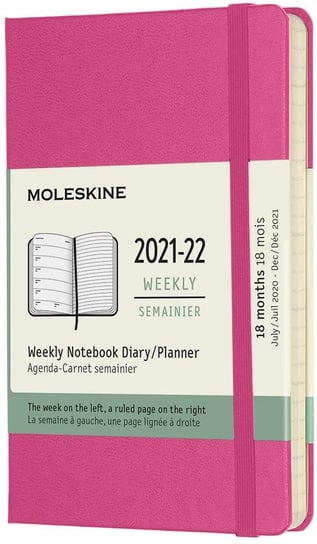 Kalendarz tygodniowy, Moleskine 2021/22 18M L, twarda oprawa, bougainvillea pink Moleskine