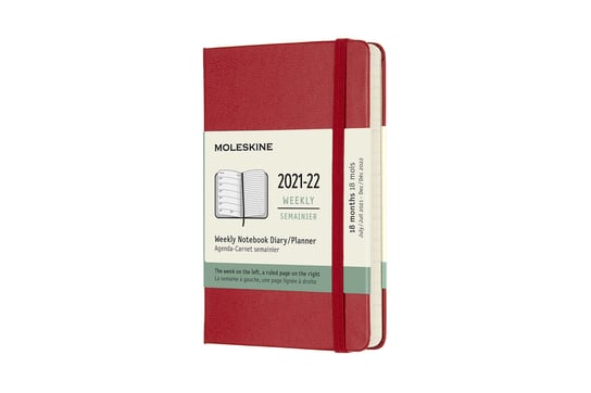 Kalendarz tygodniowy, Moleskine 2021/22 18M P, twarda oprawa, scarlet red Moleskine
