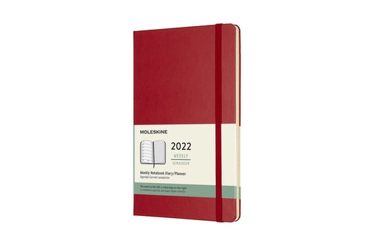 Kalendarz tygodniowy Moleskine 2022 12M L,  twarda oprawa,scarlet red Moleskine