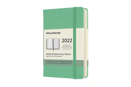 Kalendarz tygodniowy Moleskine 2022 12M P,  twarda oprawa, ice green Moleskine