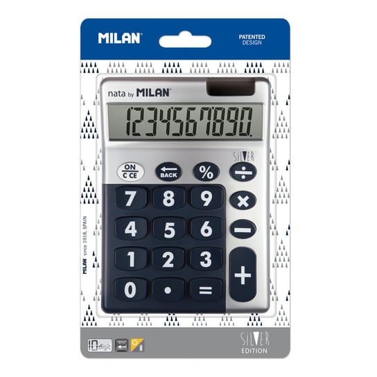 Kalkulator 10 Poz. Silver Niebieski Milan