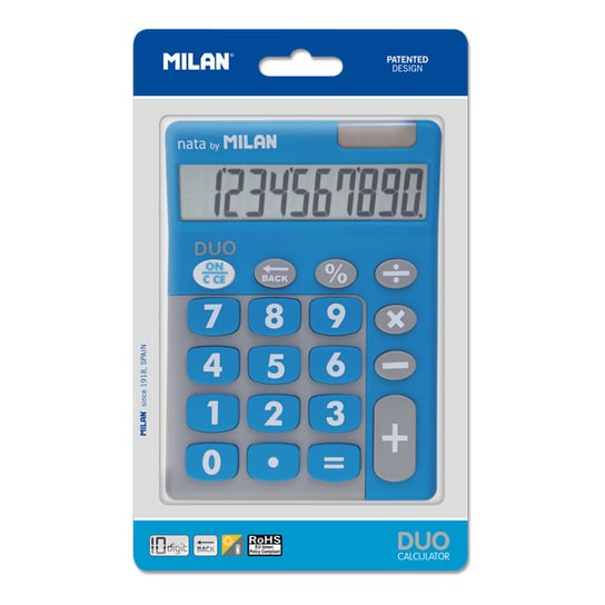 Kalkulator 10 Poz. Touch Duo Niebieski Milan