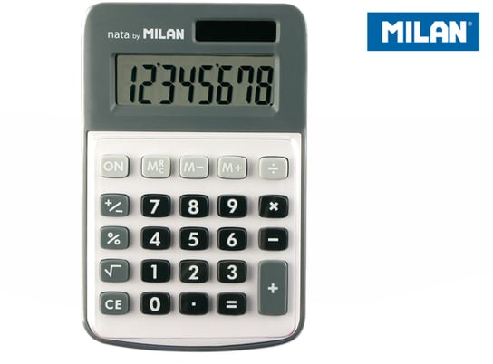 Kalkulator 8 pozycyjny, szary Milan