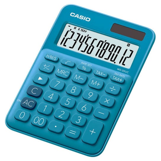 kalkulator biurowy casio ms-20uc-bu-box, 12-cyfrowy, 105x149,5mm, box, niebieski Casio