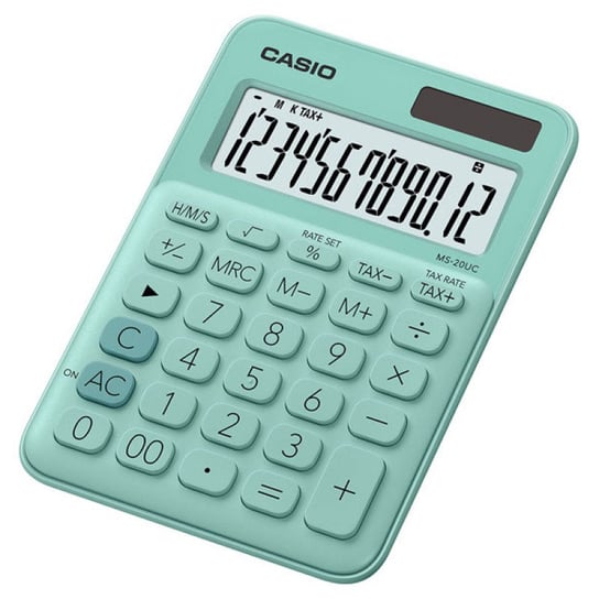 kalkulator biurowy casio ms-20uc-gn-box, 12-cyfrowy, 105x149,5mm, zielony, box Casio