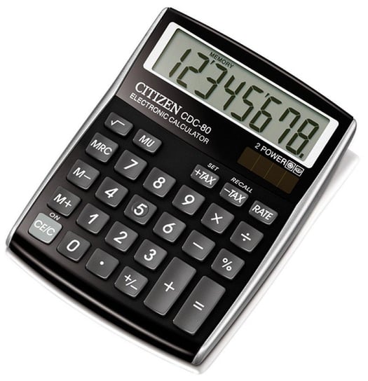 Kalkulator biurowy, CDC-80 BKWB, 8-cyfrowy, czarny Citizen