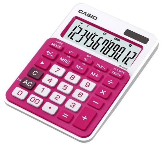 Kalkulator biurowy, ciemny róż, MS-20NC-RDS Casio