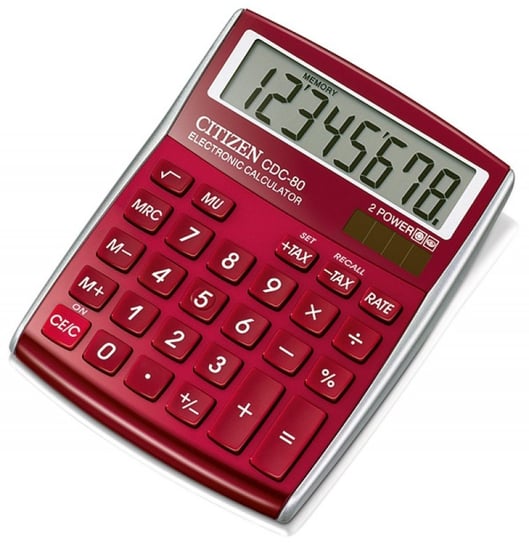 Kalkulator biurowy Citizen CDC-80RD, czerwony Citizen