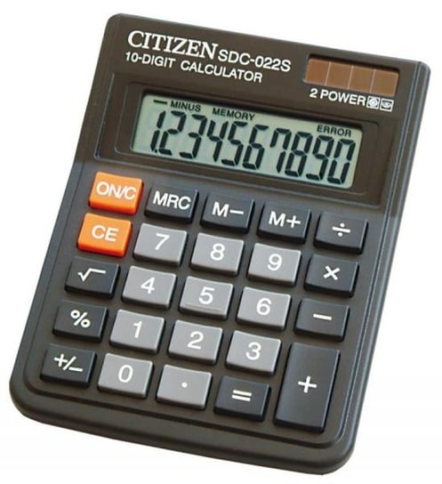 Kalkulator biurowy, Citizen SDC-022S, czarny Citizen