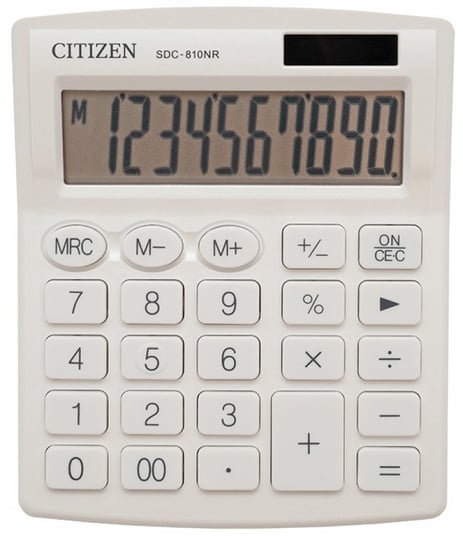 Kalkulator biurowy Citizen, SDC-810NRWHE, 10-cyfrowy, 127x105mm, biały Citizen