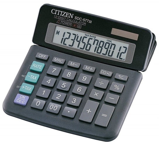 Kalkulator biurowy, SDC-577III, 12-cyfrowy, czarny Citizen