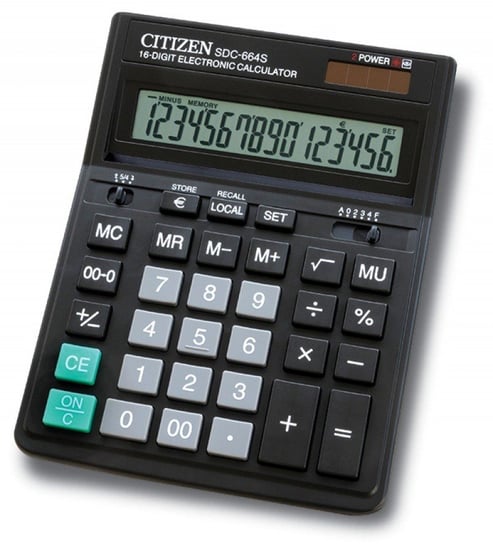 Kalkulator biurowy, SDC-664S, 16-cyfrowy, czarny Citizen