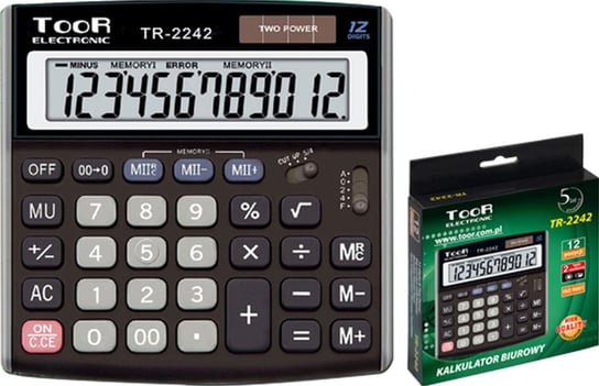 Kalkulator biurowy, wyświetlacz 12-pozycyjny Toor