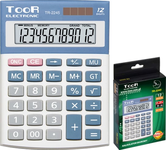 Kalkulator biurowy, wyświetlacz 12-pozycyjny Toor TARGI