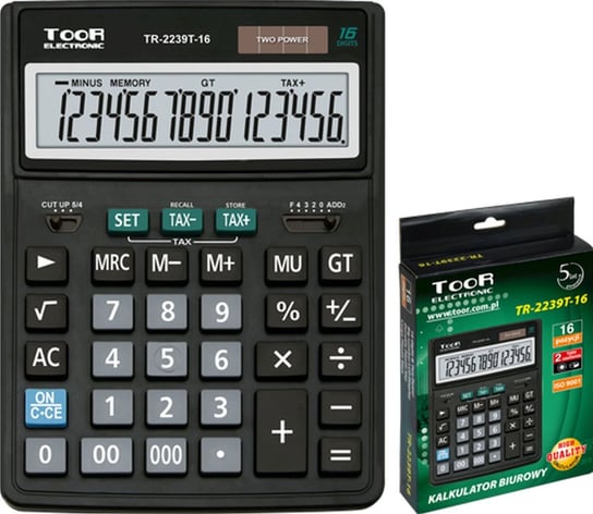 Kalkulator biurowy, wyświetlacz 16-pozycyjny Toor