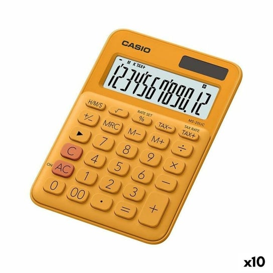 Kalkulator Casio MS-20UC 2,3 x 10,5 x 14,95 cm Pomarańczowy (10 Sztuk) Inna marka