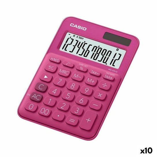 Kalkulator Casio MS-20UC Fuksja 2,3 x 10,5 x 14,95 cm (10 Sztuk) Inna marka