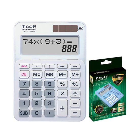 Kalkulator dwuliniowy biały TR-1223DB Toor