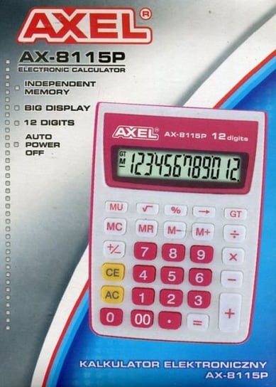Kalkulator kieszonkowy, AX-8115P Axel