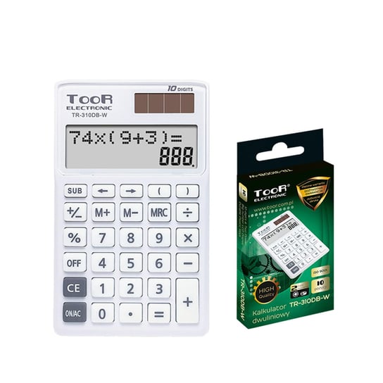 Kalkulator kieszonkowy dwuliniowy TR-310DB-W Toor