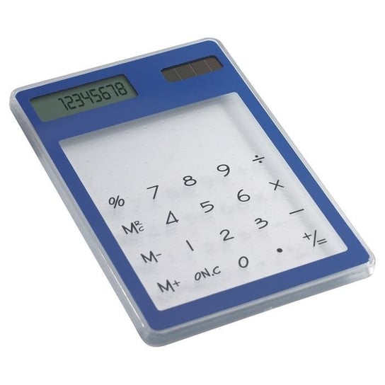 Kalkulator na baterie słoneczne, niebieski UPOMINKARNIA