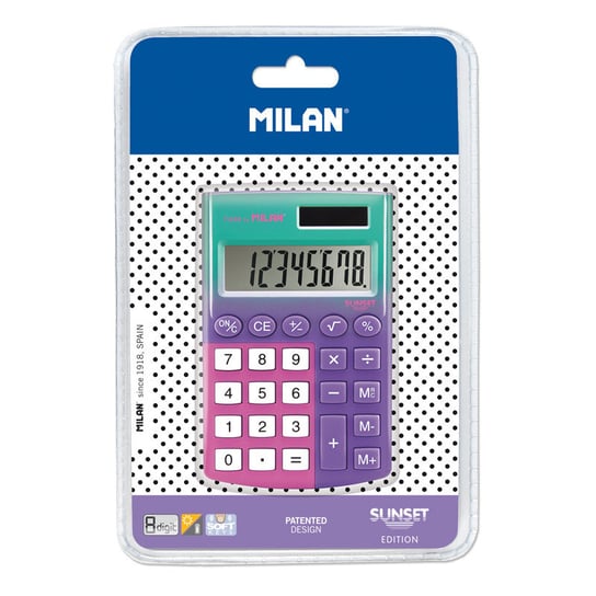 Kalkulator Pocket Sunset Ziel-Fiol-Róż Milan