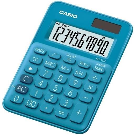 Kalkulator stacjonarny Casio MS 7UC w kolorze niebieskim Inna marka