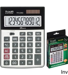 Kalkulator Toor Tr-2382, 12 Pozycyjny, Podwójne Zasilanie 120-1432 Toor