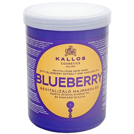Kallos, Blueberry, maska do włosów rewitalizująca, 1000 ml Kallos