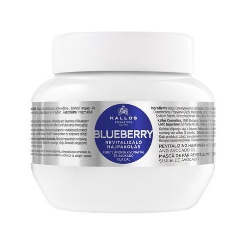 Kallos, Blueberry Revitalizing Hair Mask With Blueberry Extract And Avocado Oil, rewitalizująca maska do włosów z ekstraktem jagód i olejem avokado, 275 ml Kallos