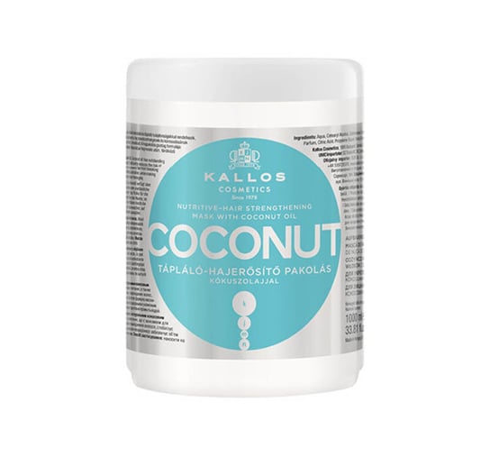 Kallos, Coconut, odżywczo-wzmacniająca maska do włosów, 1000 ml Kallos