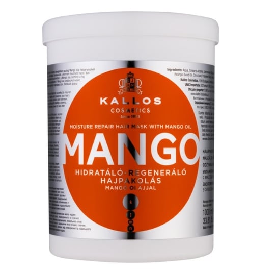 Kallos, KJMN, regenerująca maska do włosów Mango, 1000 ml Kallos
