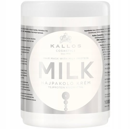 Kallos Milk odżywcza maska do włosów 1000ml Kallos