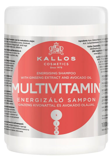 Kallos, Multivitamin, maska energizująca do włosów, 1000 ml Kallos