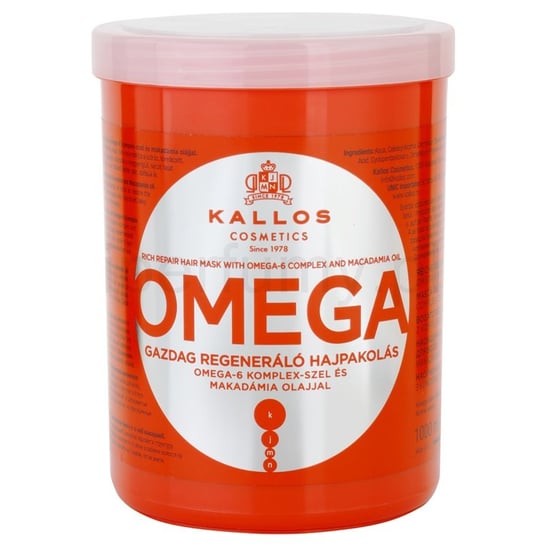 Kallos, Omega, maska bogato regenerująca z kwasami tłuszczowymi i olejkiem makadamia, 1000 ml Kallos