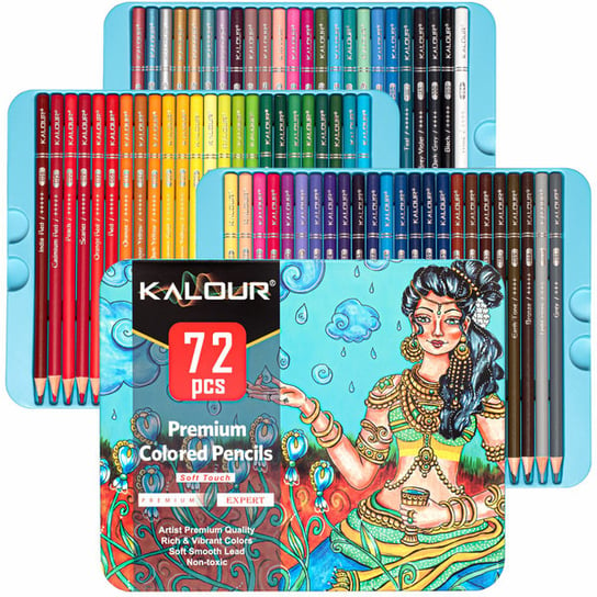 KALOUR Kredki Artystyczne Premium Expert 72 kolory + próbnik kolorów KALOUR