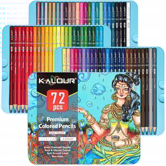 Kalour, Kredki ołówkowe, artystyczne Premium Soft Touch, 72 kolory KALOUR