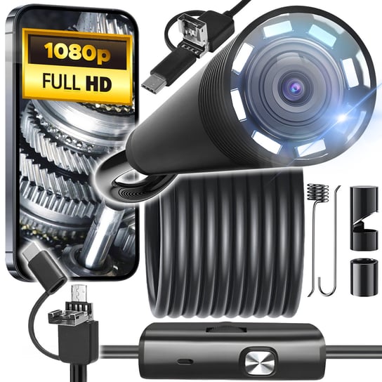 Kamera Inspekcyjna Endoskop 5M LED USB-C 3w1 do TELEFONU PC Full HD 1080p Z70 LOGIT