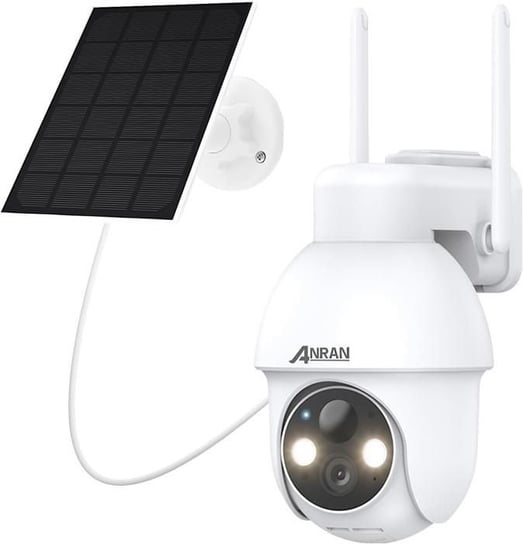 Kamera monitorująca ANRAN Q03 2K HD 3MP bateria słoneczna zewnętrzna bezprzewodowa detekcja ruchu AI kompatybilna z Alexa biała ANRAN