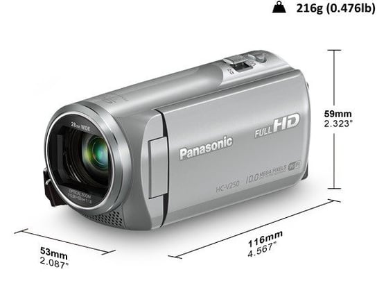 Kamera PANASONIC HC-V250, srebrna Panasonic