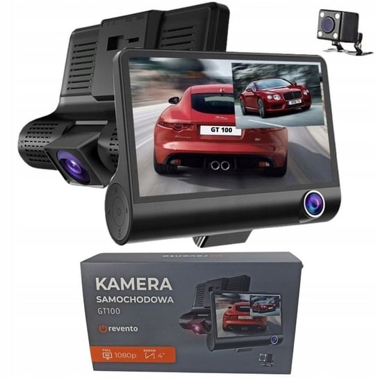 Kamera samochodowa wideorejestrator kamera cofania i wnętrza 3w1 GT100 Revento