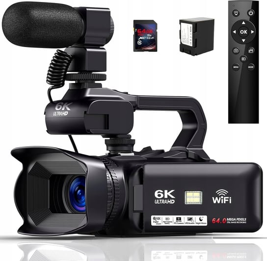 Kamera wideo Delmodes DV95 6K 64MP18X Zoom Vlogging Camera 4500 mAh 64G Inna marka