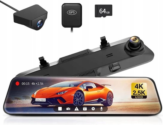 Kamera Wolfbox G900 Kamerka samochodowa 4K + 2,5 przednia i tylna GPS 64GB Inna marka