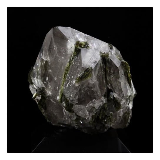 Kamienie i minerały - ABIJOUX - Kwarc dymny + Epidot - 166,0 ct - Masyw Grandes Rousses, Isère, Francja A Bijoux