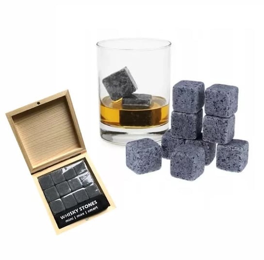 Kamienie Lodowe 12 Szt Kostki Do Whisky + Drewniane Opakowanie Inna marka
