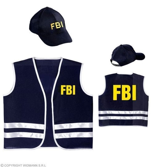 Kamizelka z czapką agenta FBI, rozmiar 140 cm Widmann